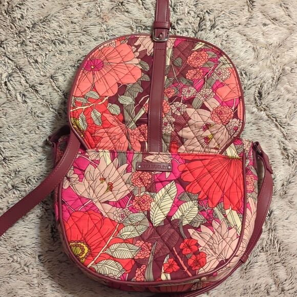 Vibrant Pink and Red Patchwork Crossbody Bag Vera Bradley BOHEMIAN BLOOMS - Picture 8 of 10